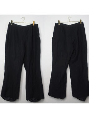 Le Suit Black Linen Blend Wide Leg Dress Pants -14